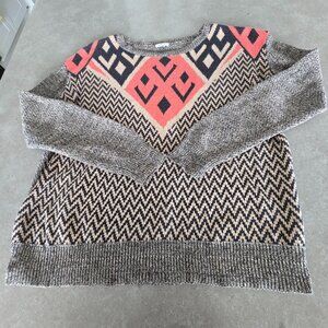 ECOTE URBAN OUTFITTERS Intarsia Women's Geometric Print Pullover Sweater - SML